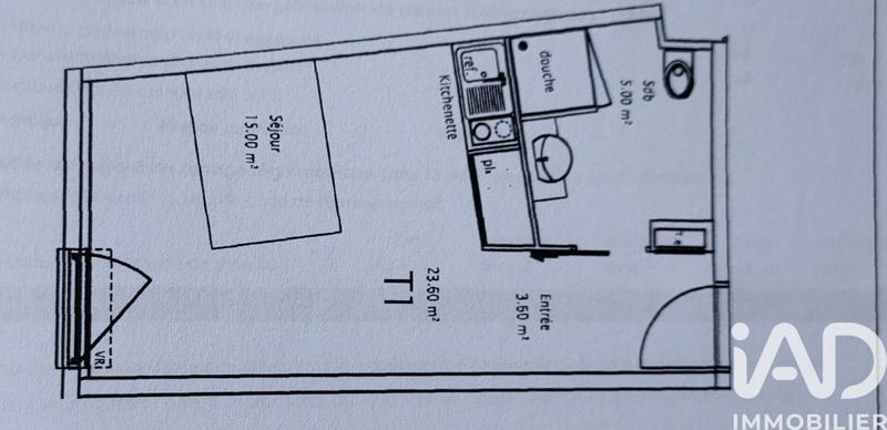 Studio - 24 m² - 1 pièce