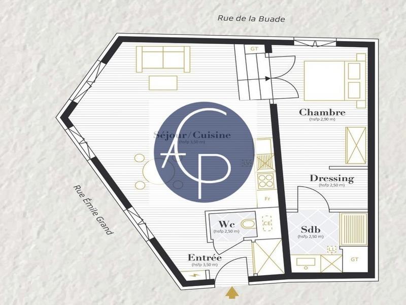 Appartement - 50 m² - 2 pièces