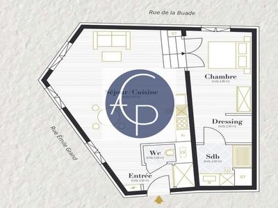 Appartement - 50 m² - 2 pièces