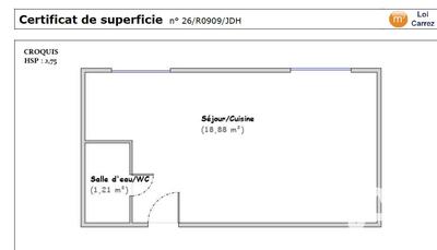 Appartement - 20 m² - 1 pièce