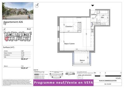 Appartement - 48 m² - 1 pièce
