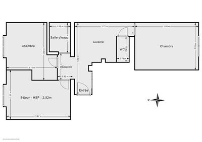 Appartement - 44 m² - 2 pièces