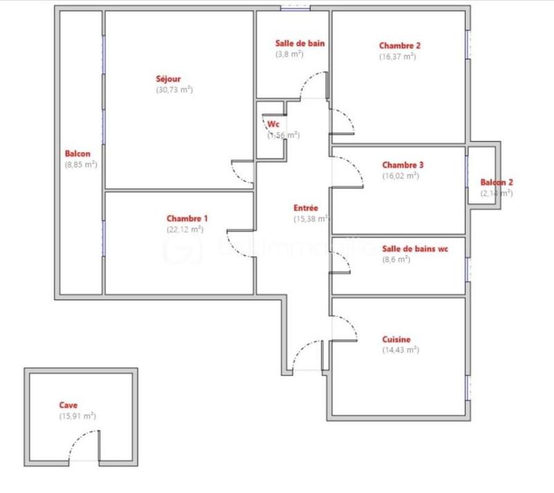 Appartement - 129 m² - 4 pièces