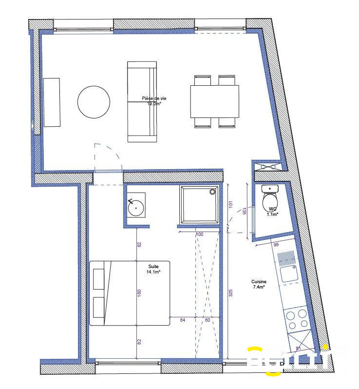 Appartement - 42 m² - 2 pièces