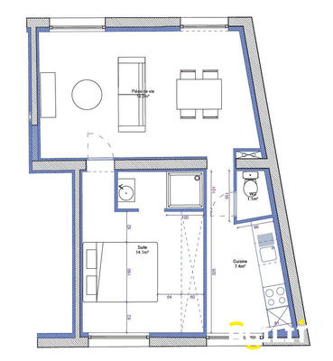 Appartement - 42 m² - 2 pièces
