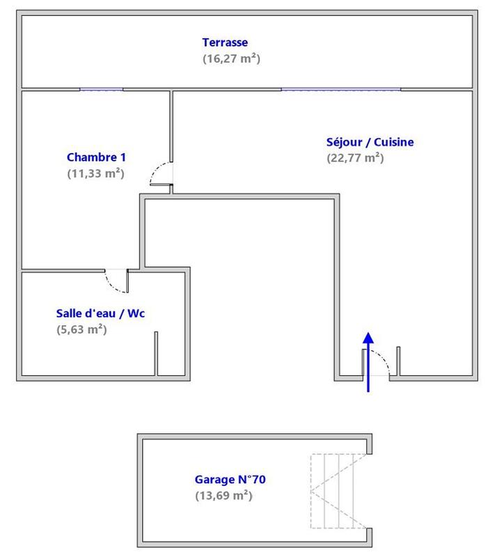 Appartement - 40 m² - 2 pièces