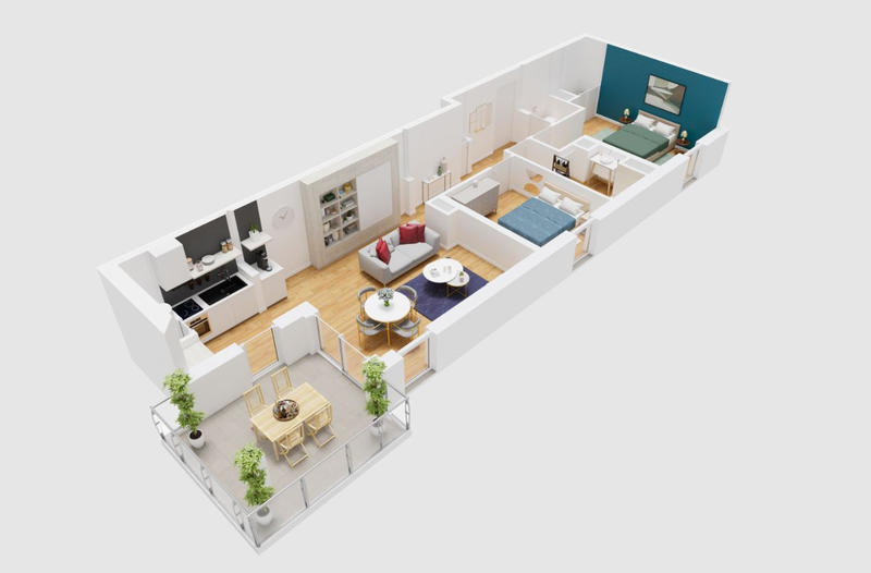 Appartement - 66 m² - 3 pièces