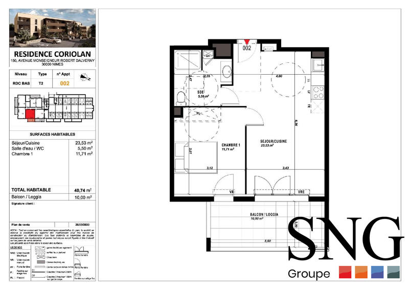Appartement - 41 m² - 2 pièces