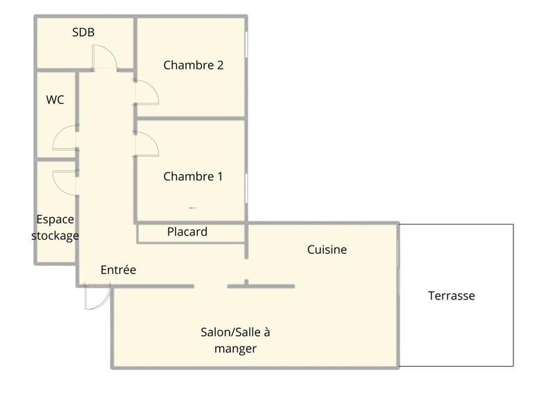 Appartement - 80 m² - 3 pièces
