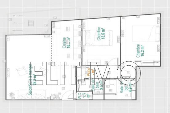 Appartement - 81 m² - 3 pièces