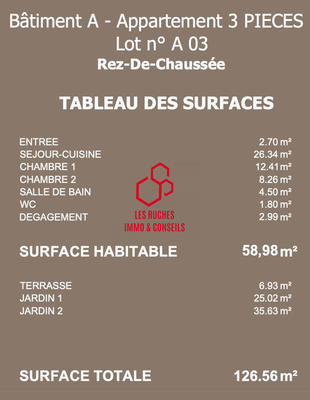 Appartement - 59 m² - 3 pièces