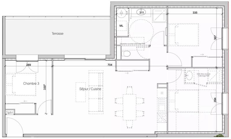 Appartement - 80 m² - 4 pièces