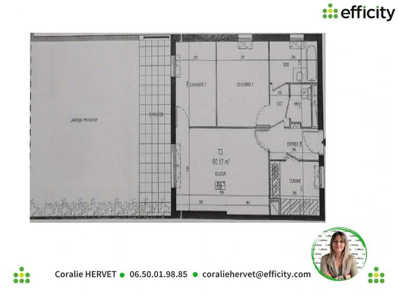 Appartement - 60 m² - 3 pièces