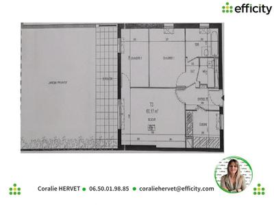 Appartement - 60 m² - 3 pièces