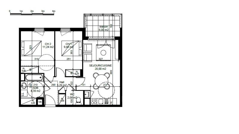 Appartement - 55 m² - 3 pièces