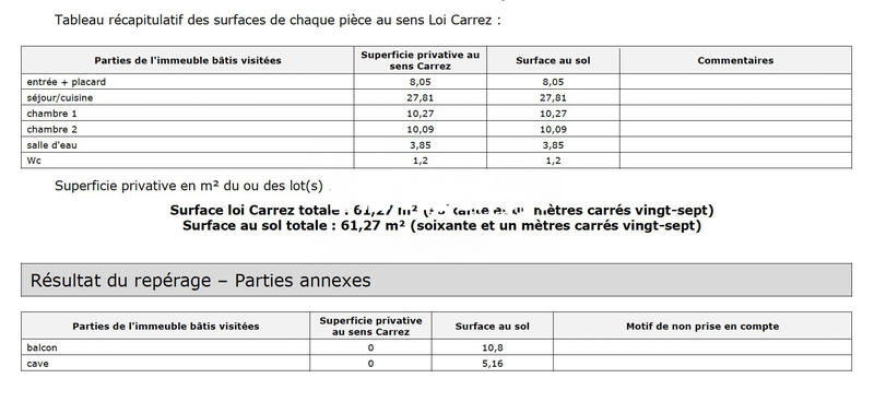 Appartement - 61 m² - 3 pièces