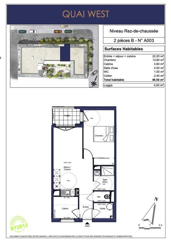 Appartement - 49 m² - 2 pièces