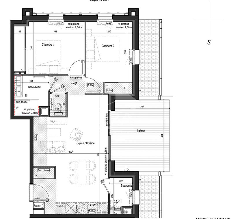 Appartement - 56 m² - 3 pièces