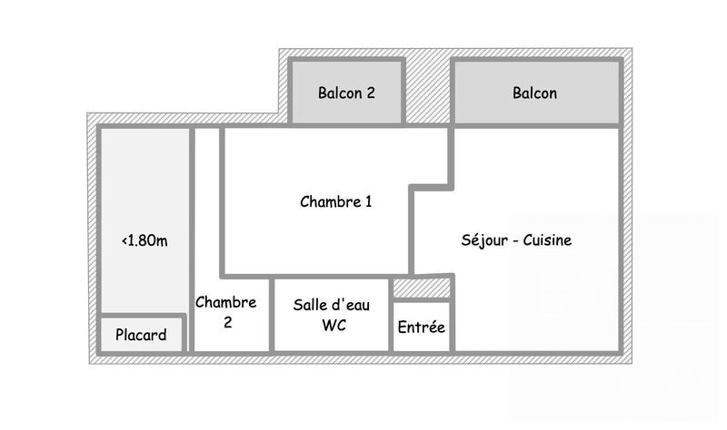 Appartement - 30 m² - 2 pièces