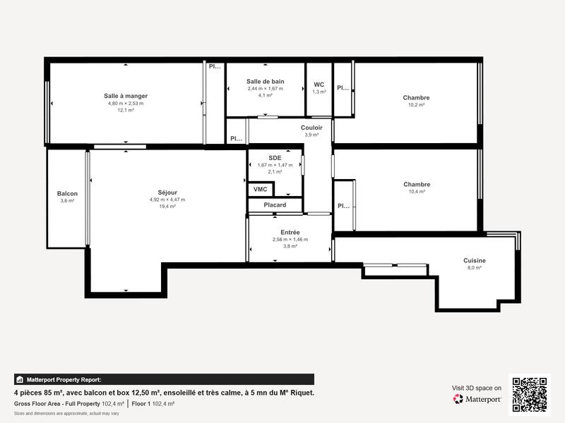 Appartement - 86 m² - 4 pièces