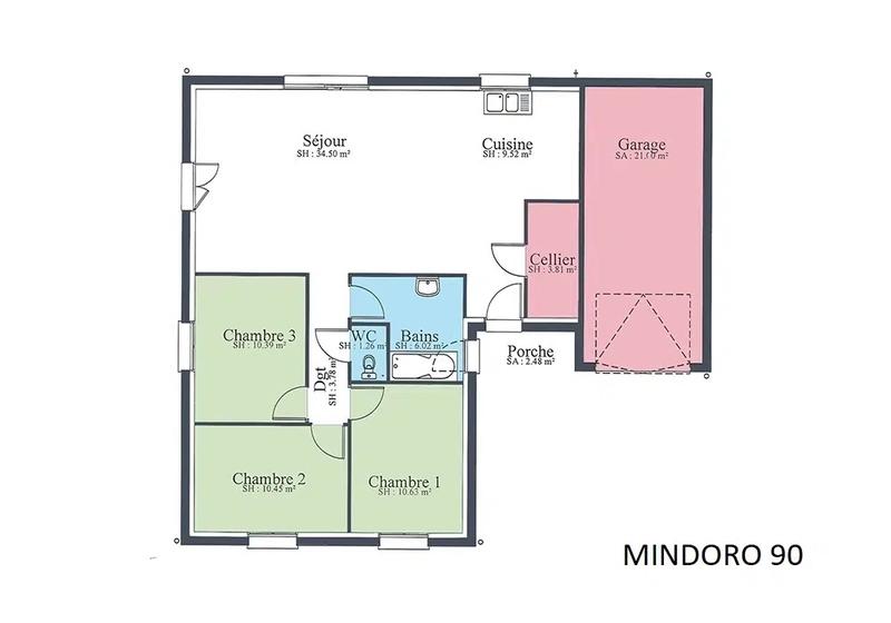 Maison - 90 m² - 4 pièces