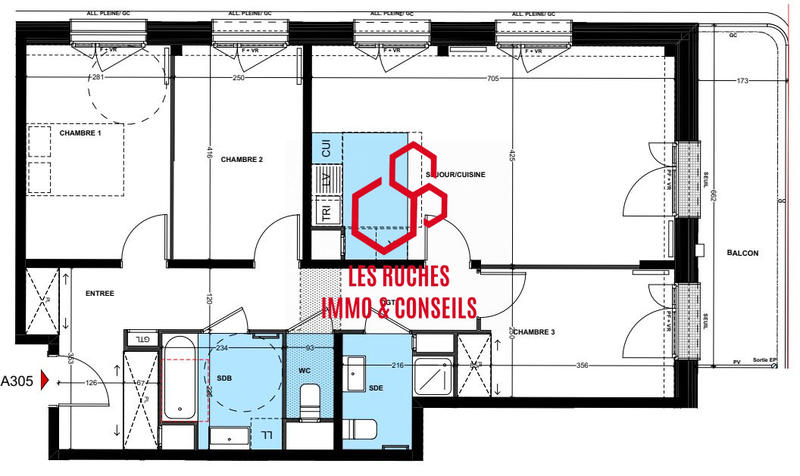 Appartement - 86 m² - 4 pièces