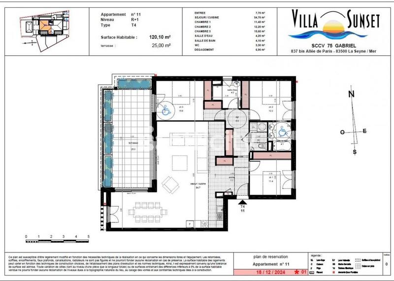 Appartement - 120 m² - 4 pièces