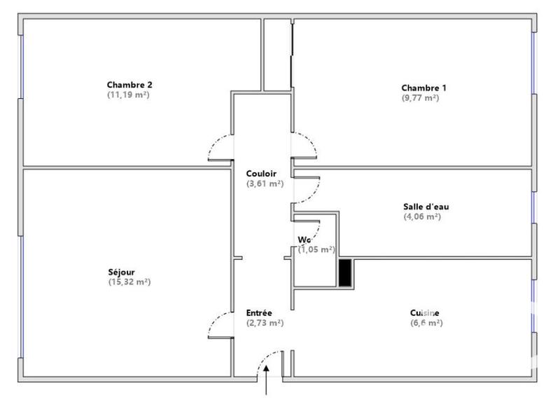 Appartement - 54 m² - 4 pièces