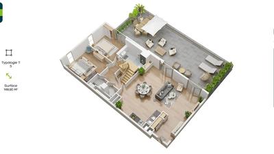 Duplex - 147 m² - 5 pièces