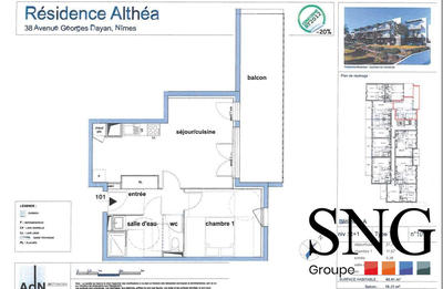 Appartement - 45 m² - 2 pièces