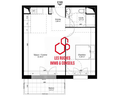 Appartement - 43 m² - 2 pièces