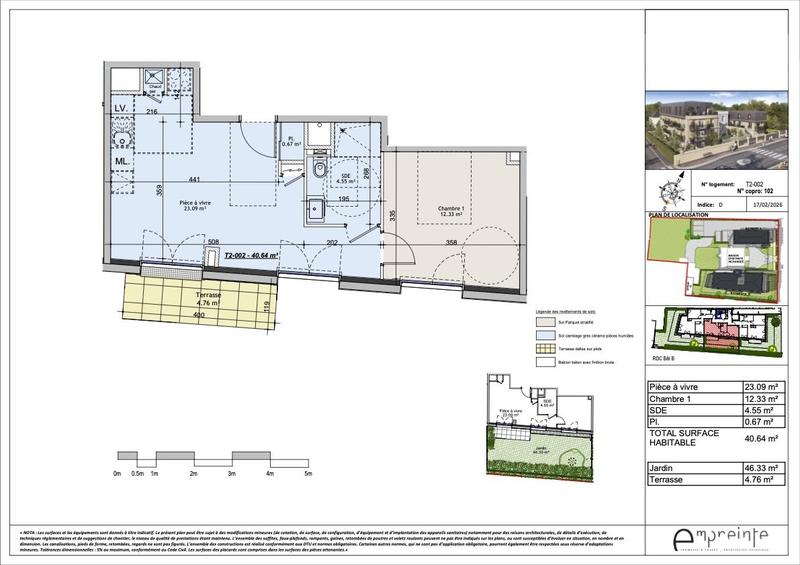 Appartement - 41 m² - 2 pièces