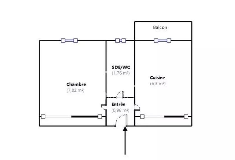 Appartement - 17 m² - 1 pièce