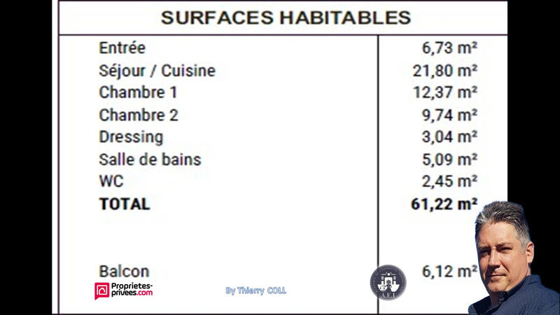 Appartement - 61 m² - 3 pièces