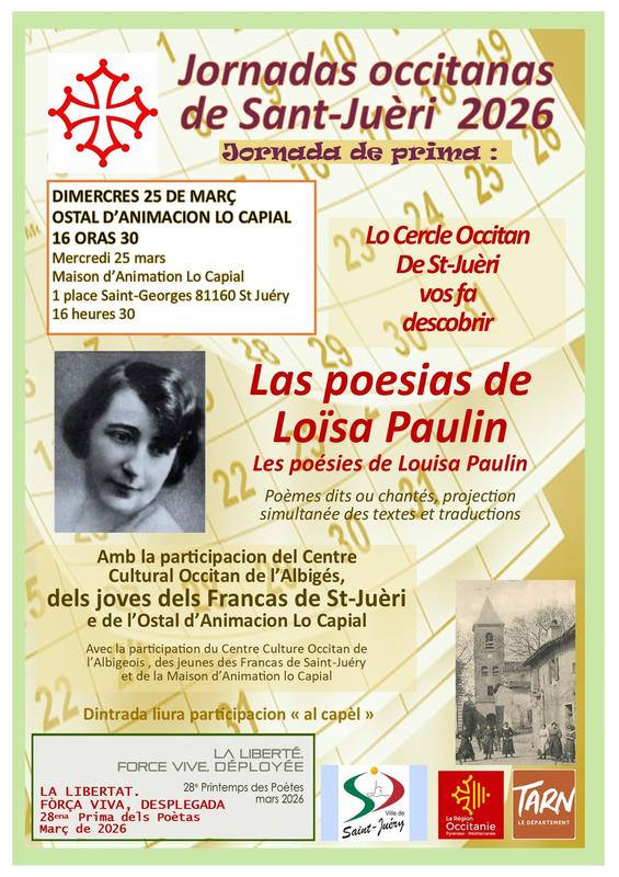 Las poesias de Loïsa Paulin - Jornadas Occitanas de Sant Juèri