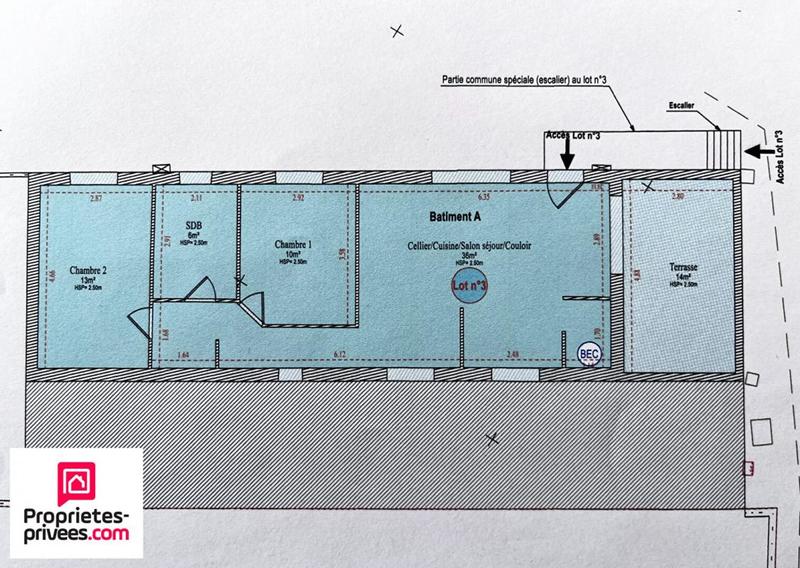 Appartement - 65 m² - 3 pièces