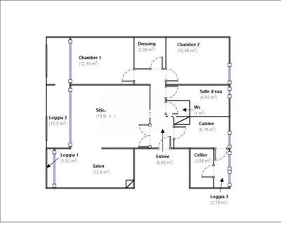 Appartement - 78 m² - 4 pièces