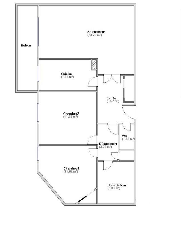 Appartement - 70 m² - 3 pièces