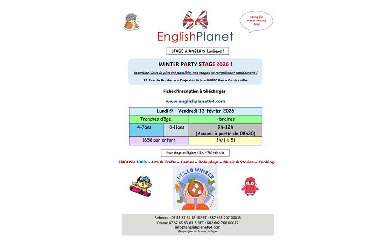 Stage anglais "winter party"