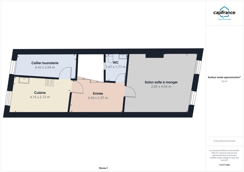 Appartement - 106 m² - 3 pièces