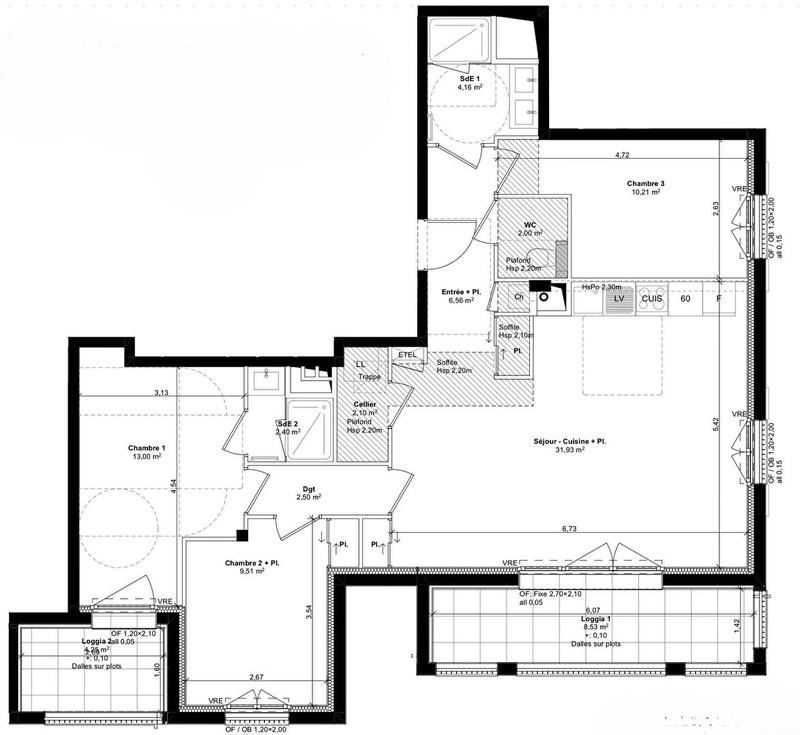 Appartement - 84 m² - 4 pièces