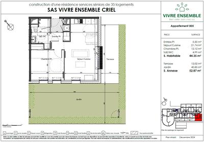 Appartement - 44 m² - 2 pièces