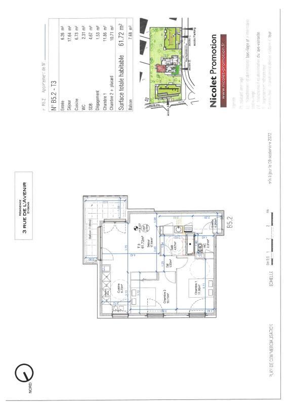 Appartement - 62 m² - 3 pièces