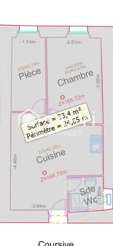 Appartement - 33 m² - 3 pièces