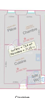 Appartement - 33 m² - 3 pièces