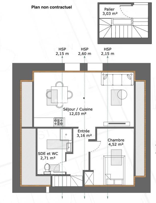 Appartement - 25 m² - 2 pièces