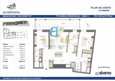 Appartement - 66 m² - 3 pièces