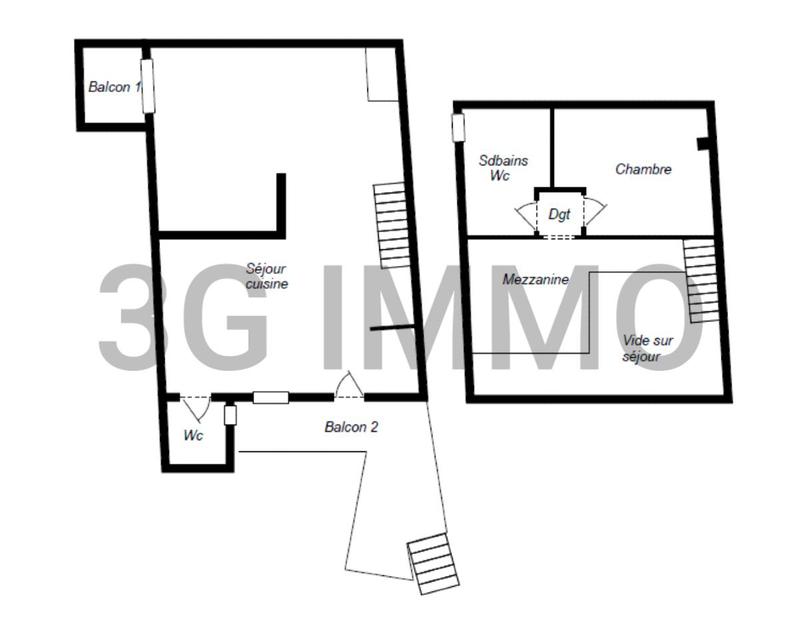 Duplex - 57 m² - 2 pièces