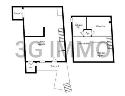 Duplex - 57 m² - 2 pièces