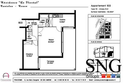 Appartement - 52 m² - 2 pièces
